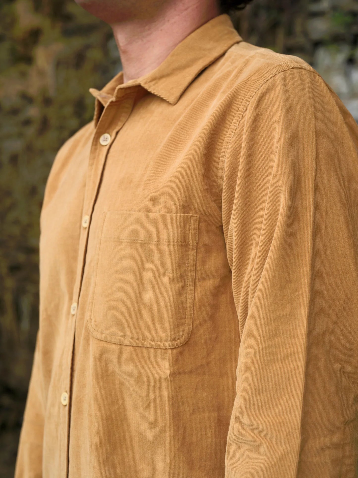 One Pocket Shirt in Ochre Corduroy