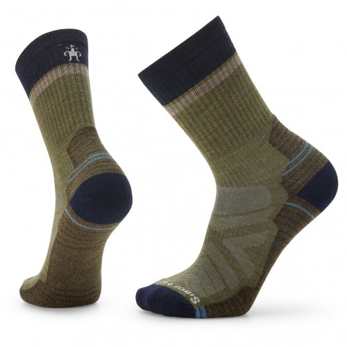 Hike Light Cushion Winding Trail Crew Socks in Winter Moss