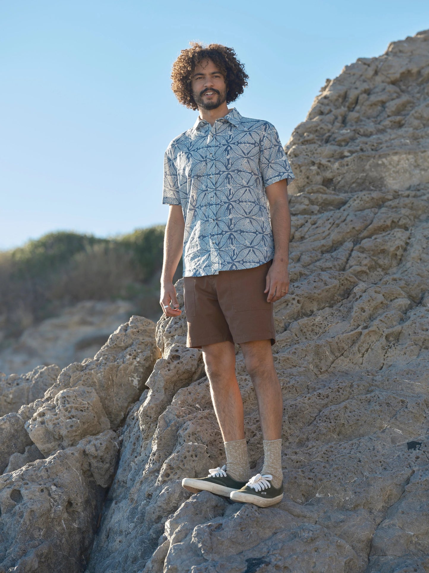 Summer Shirt in Blue Flowers