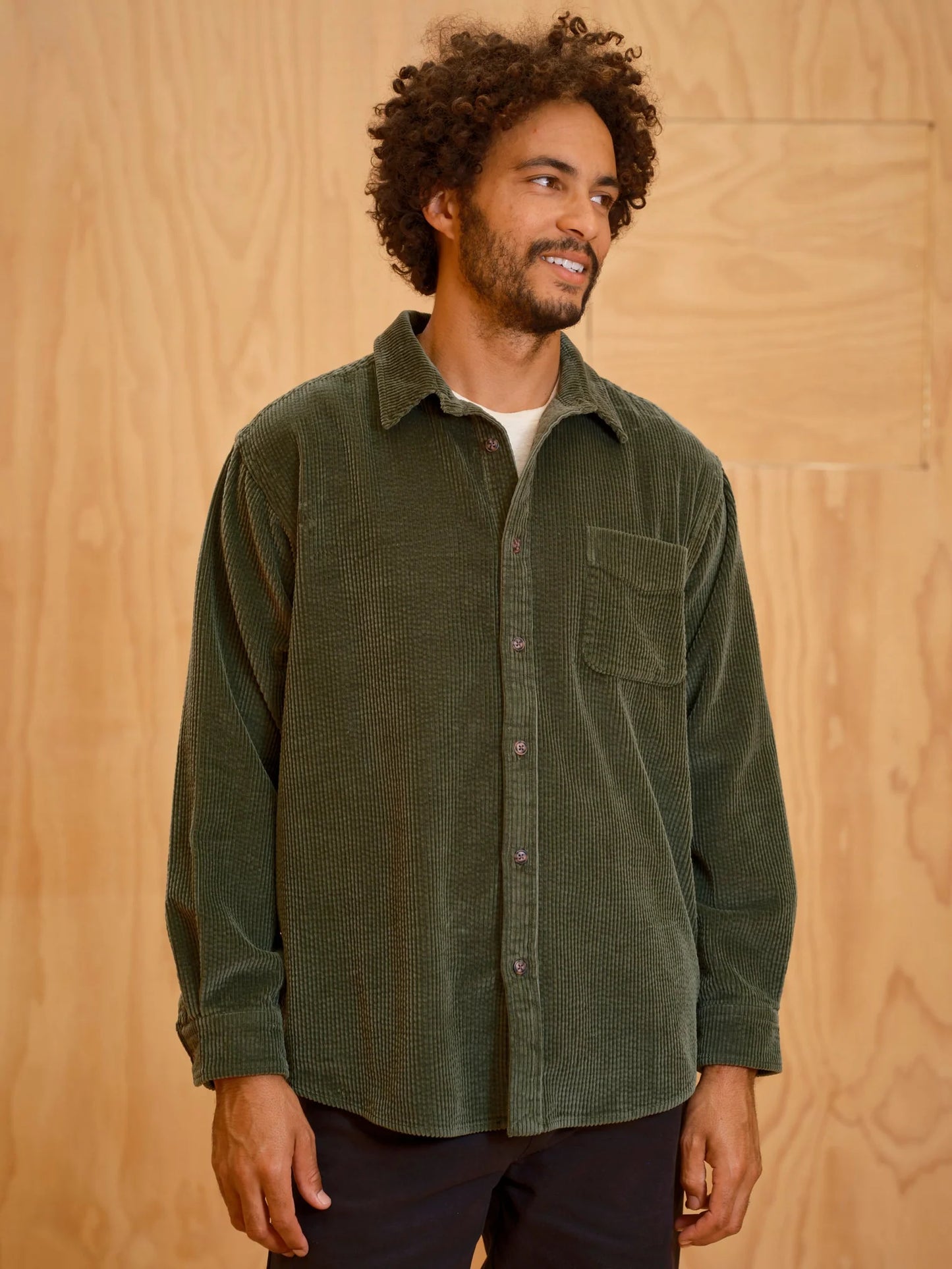 Thurston Shirt in Rover Green Corduroy