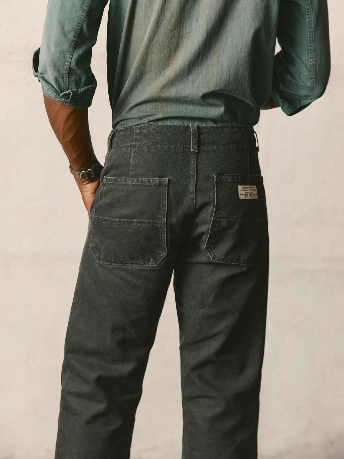 Hencye Canvas Workpant in Washed Slate